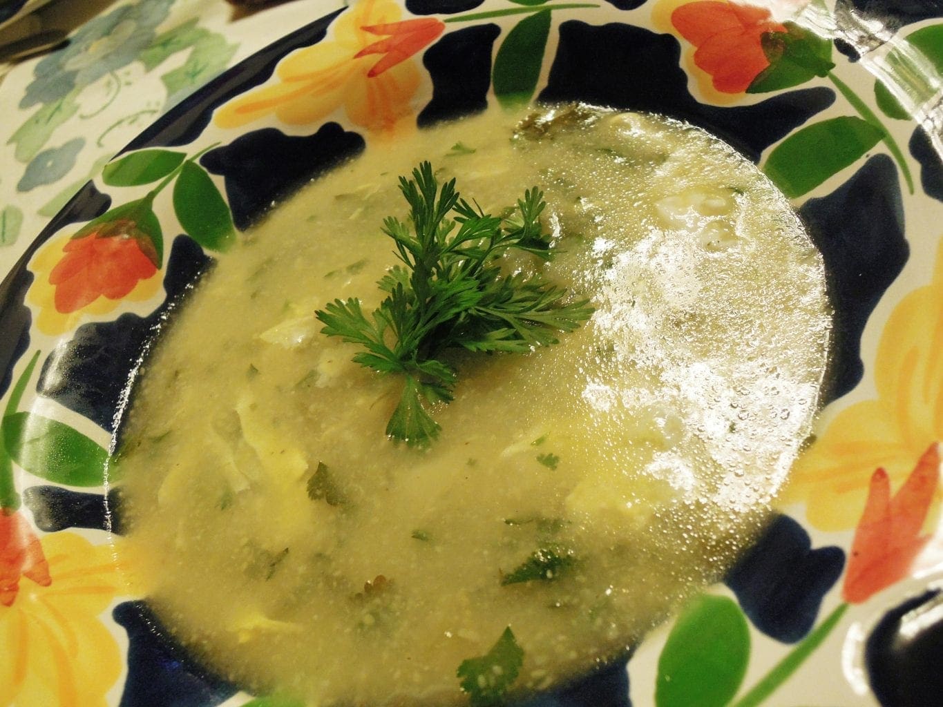 Sopa de milho com coentros, que coisa deliciosa