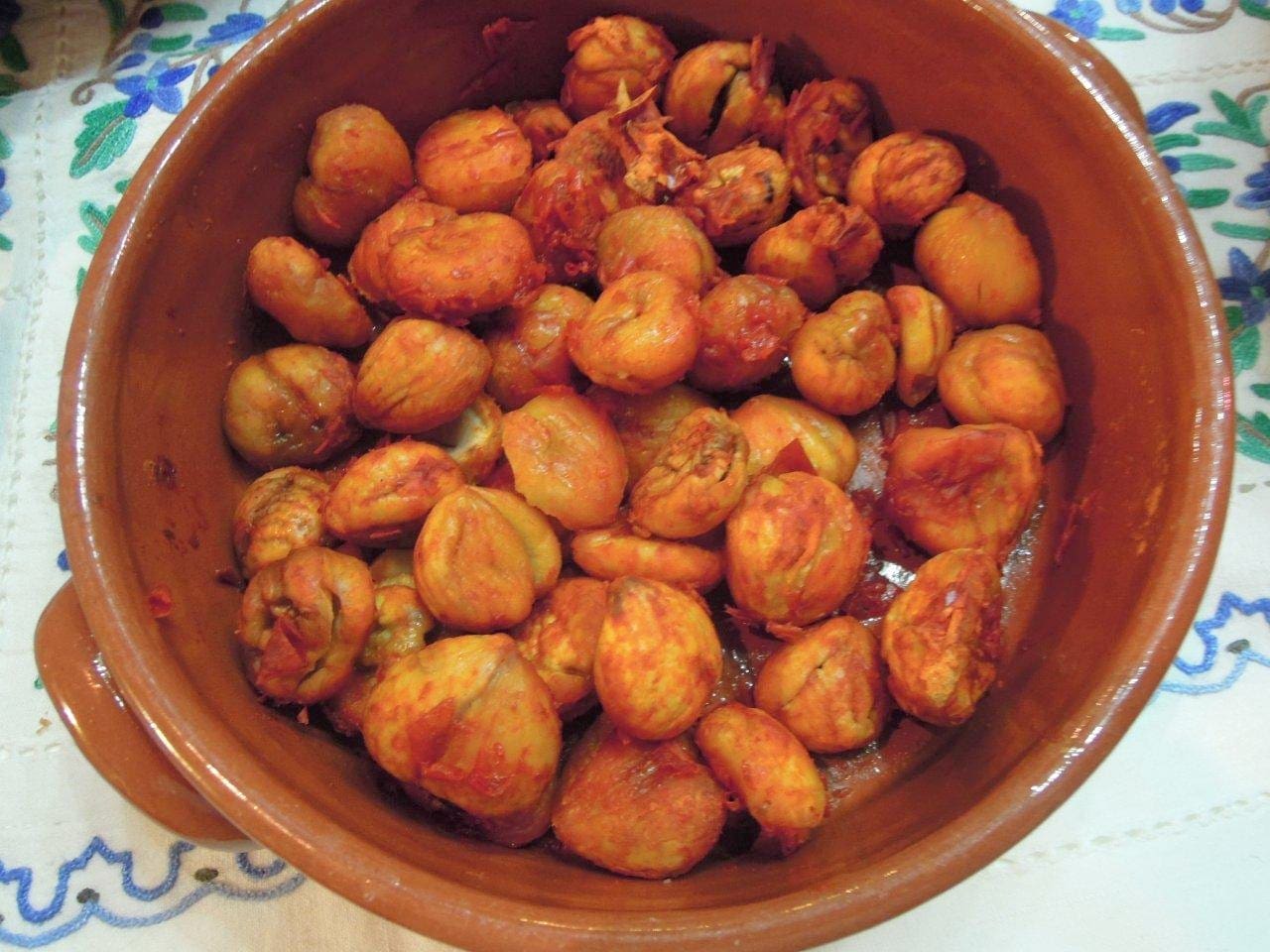 Castanhas com pimentão, que belo acompanhamento