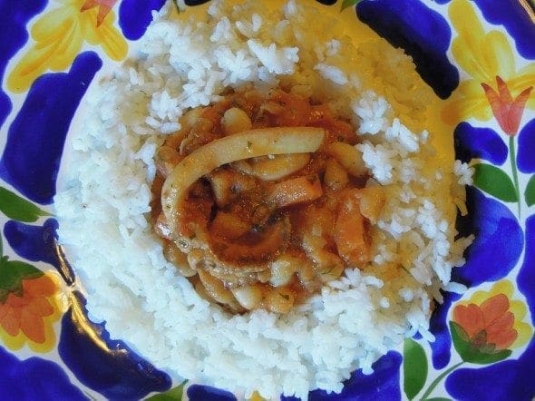 Feijoada de chocos, daqueles fresquinhos a saber a mar