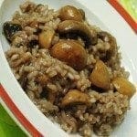 Arroz de cogumelos com vinho tinto e rosmaninho