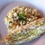 Corvina com Limão e coentros com arroz de manjerico