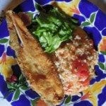 Peixe galo frito com arroz de tomate