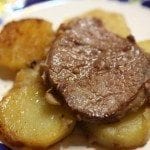 Bife à cortador com batatas salteadas