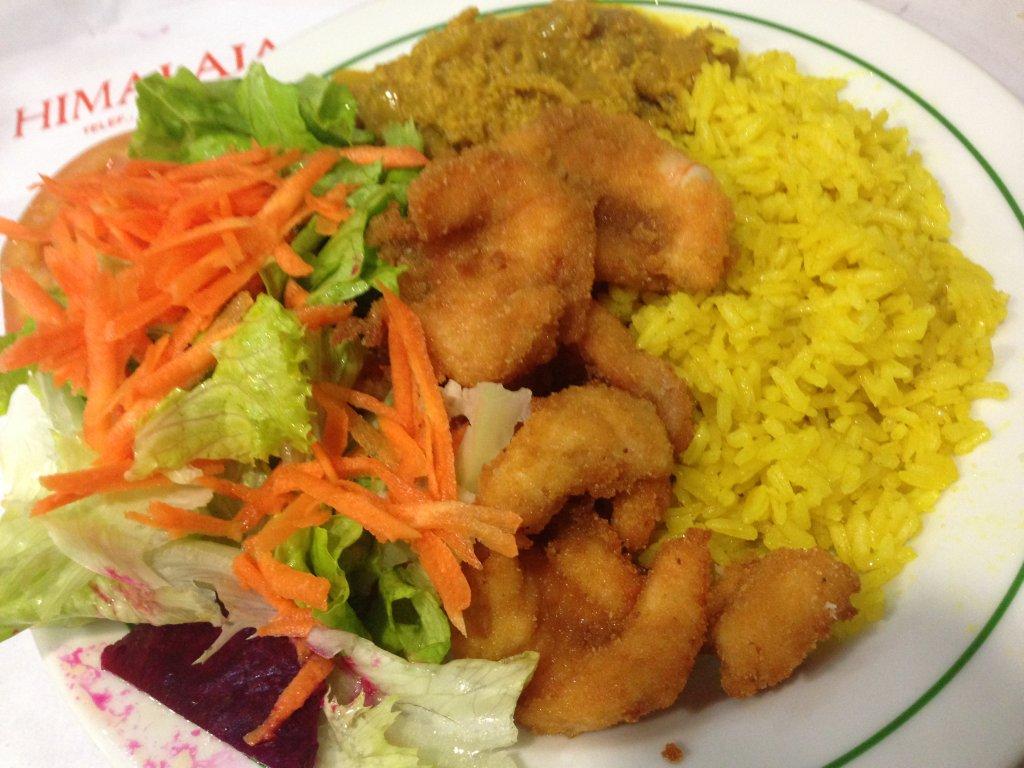 Gambas com molho de Caril do Restaurante Himalaia