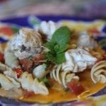 Massada de Fusilli com Garoupa e hortelã