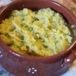 Puré de batata doce com manjericão 
