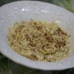 Esparguete doce, com coco e limão