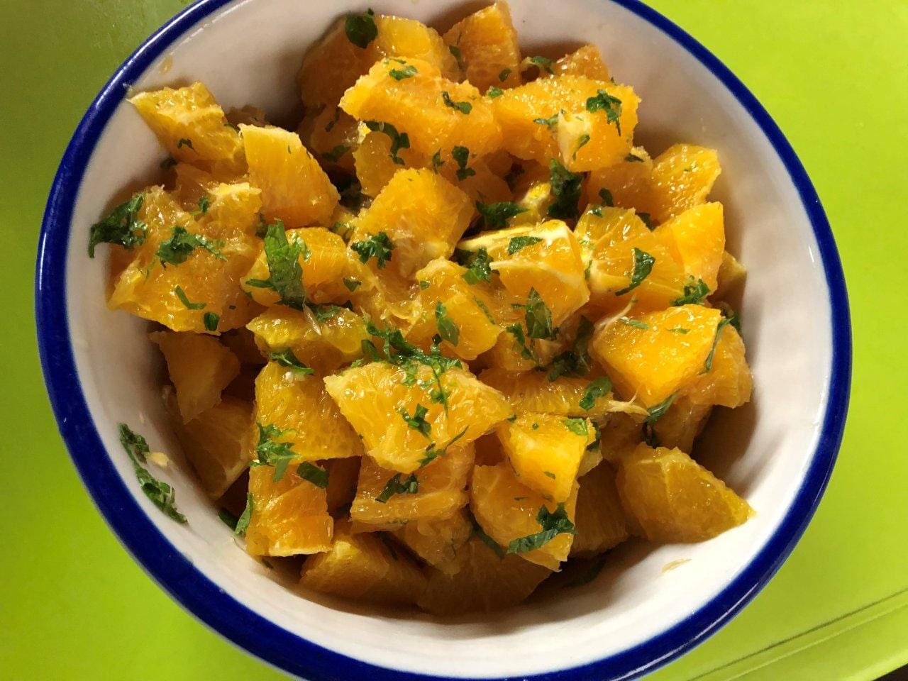 Laranja com hortelã