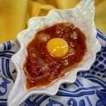 Sopa de Tomate com Cebola e Ovo Escalfado