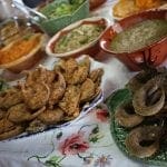 Sável frito com açorda do mesmo