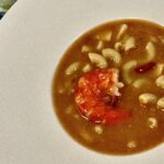 Creme de camarão com massa de cotovelinho