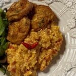 Açorda de tomate com bacalhau
